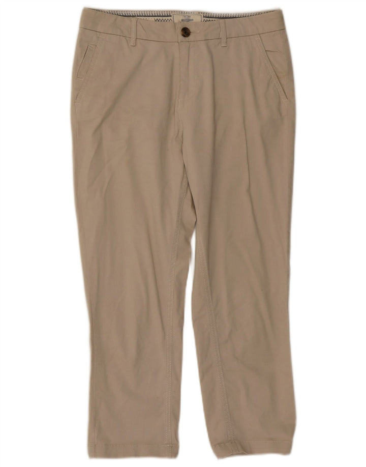 FAT FACE Pantalones cortos rectos para mujer UK 8 Small W30 L23 Algodón beige