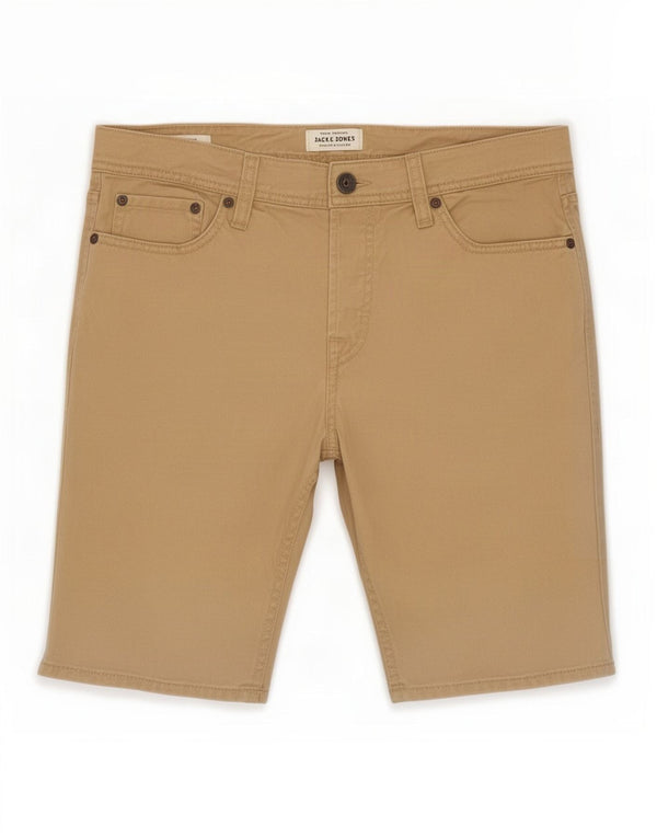 Jack & Jones Mens Casual Shorts Small W29 Beige Cotton