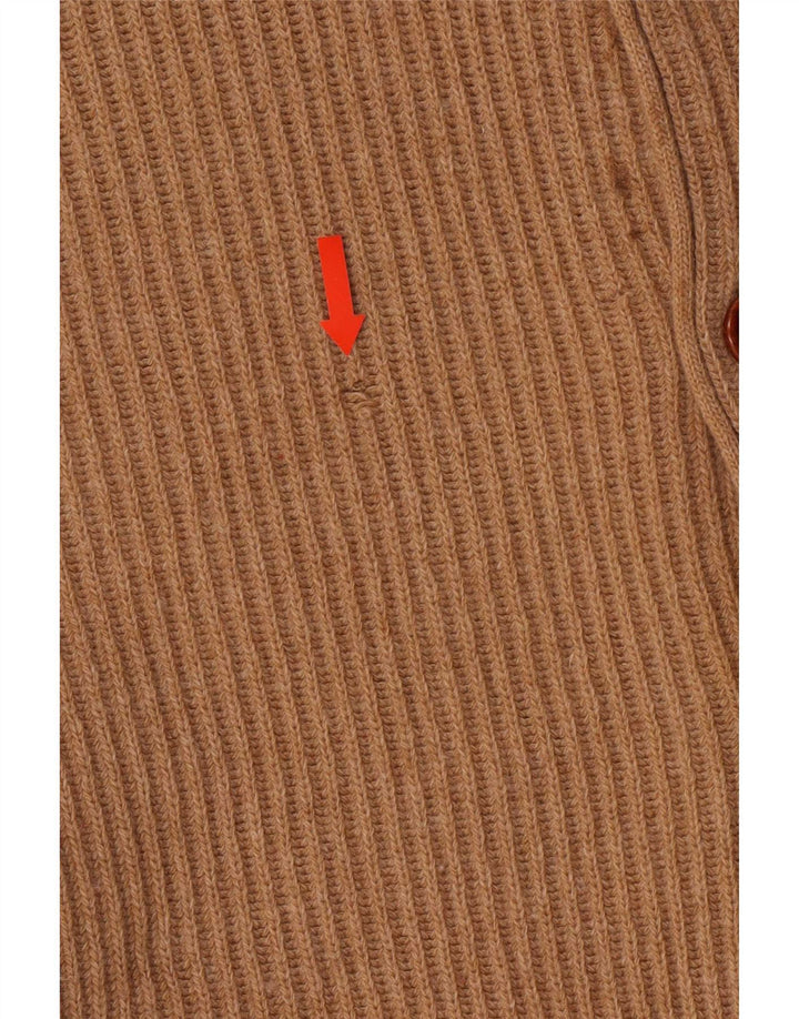 Navigare Cárdigan para hombre de lana de cordero beige grande