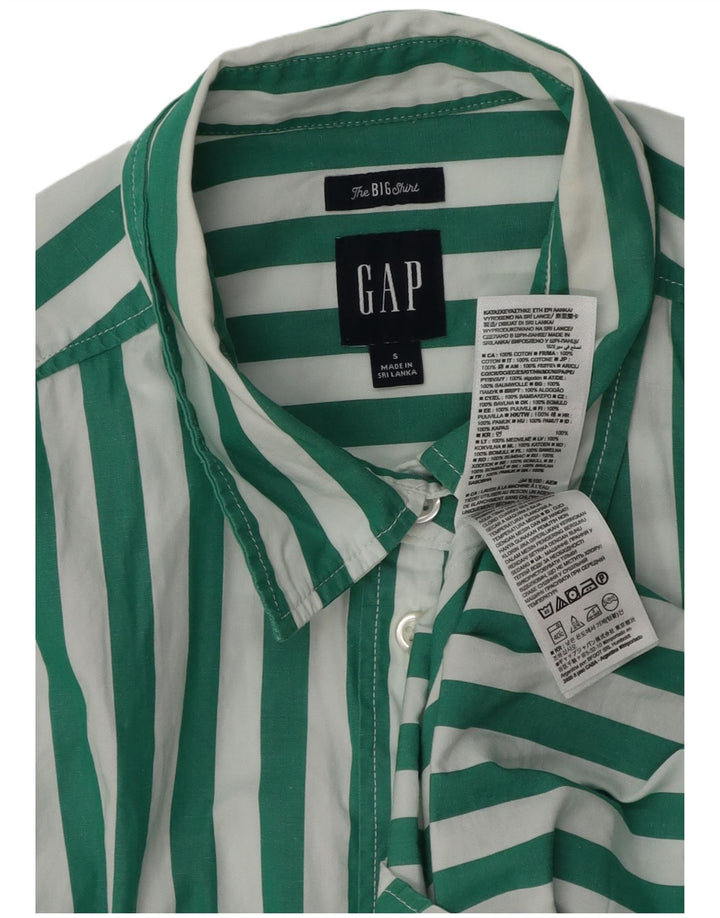 Gap Camisa grande para mujer UK 10 Small Algodón a rayas verdes