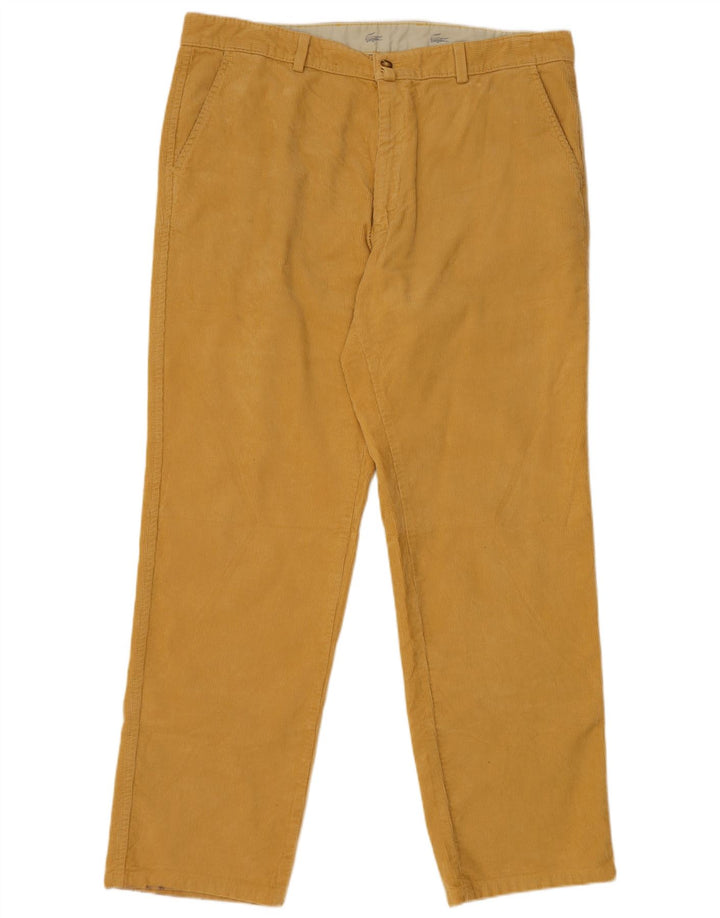 LACOSTE Pantalón recto de pana para hombre Talla 48 XL W38 L31 Algodón amarillo