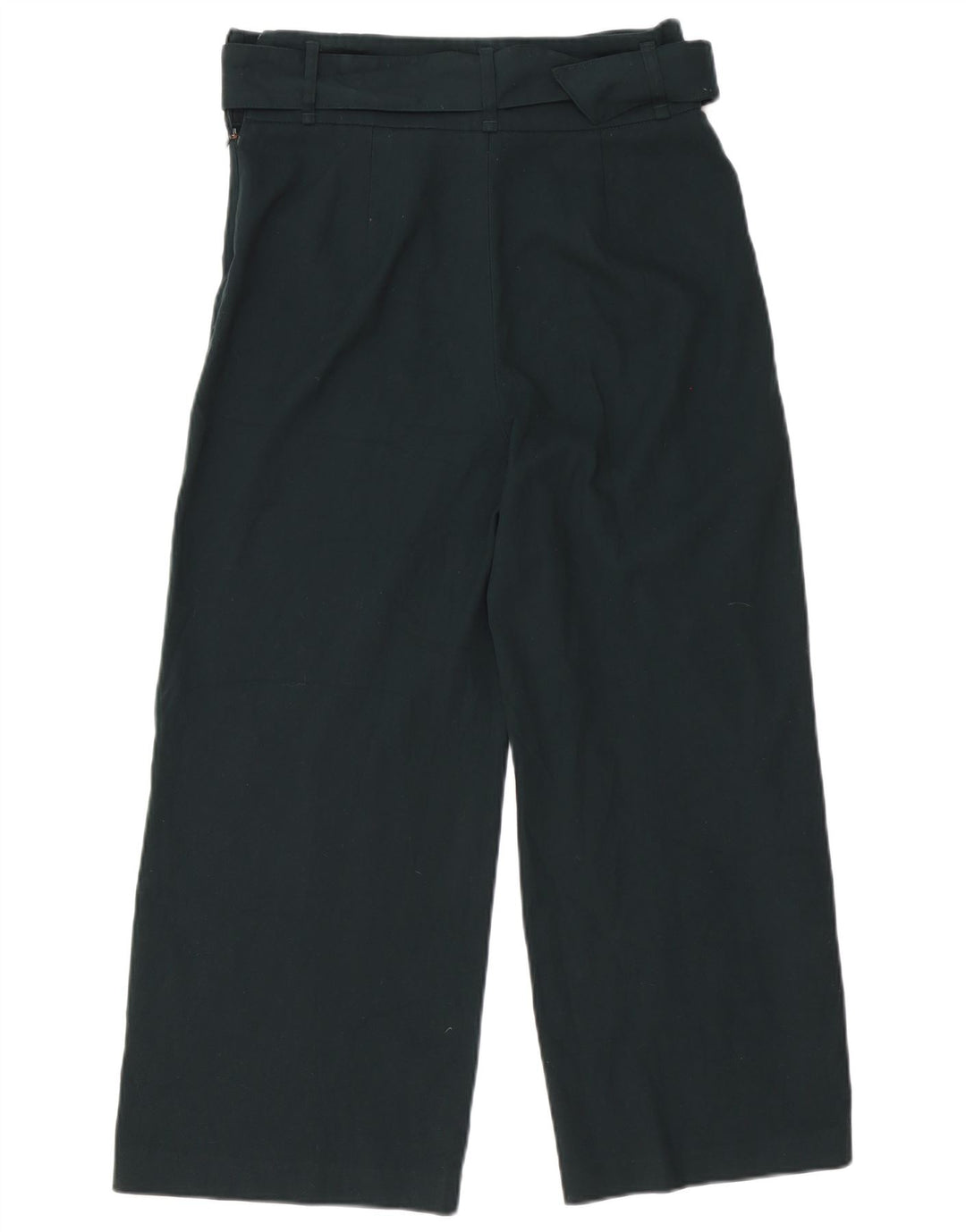 Zara Mujer Pantalón Cropped De Pierna Ancha Mediano W30 L25 Poliéster Verde