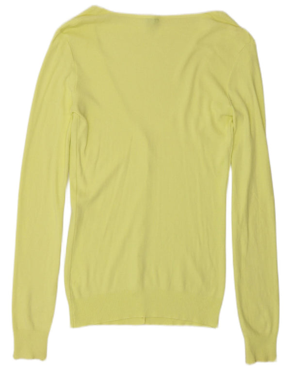 Benetton Womens Cardigan Sweater UK 10 Small Yellow
