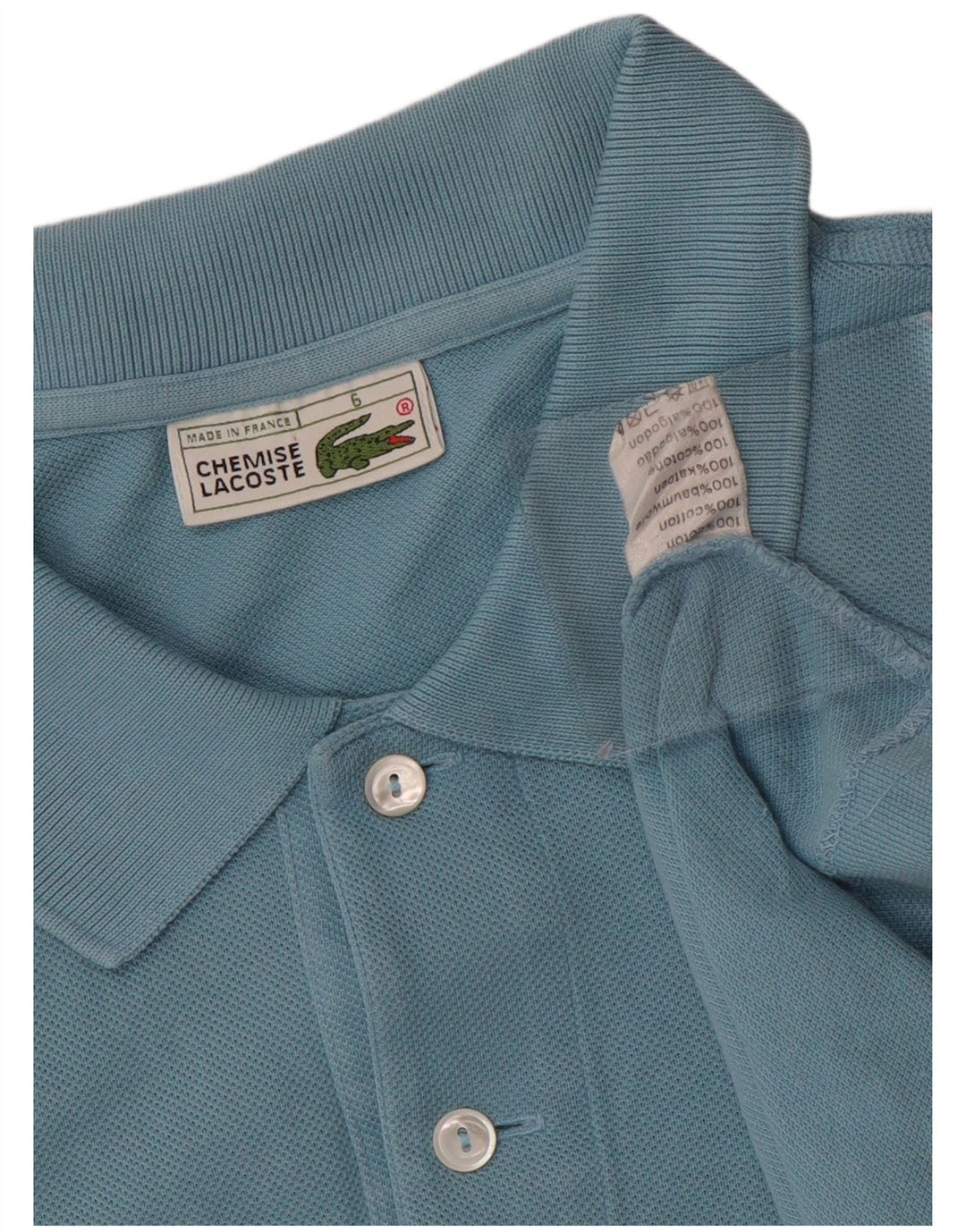 LACOSTE Polo para hombre Talla 6 XL Algodón azul