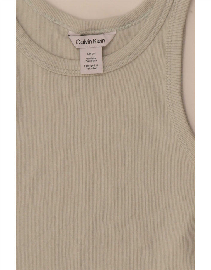 Calvin Klein - Camiseta sin mangas para mujer, talla 8, color verde pequeño
