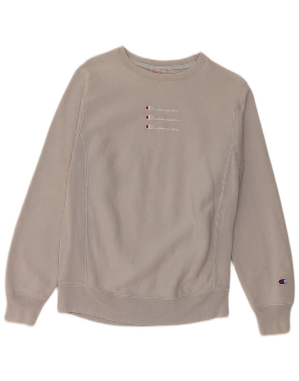 Champion Sudadera Gráfica para Mujer Jumper UK 10 Small Gris Algodón