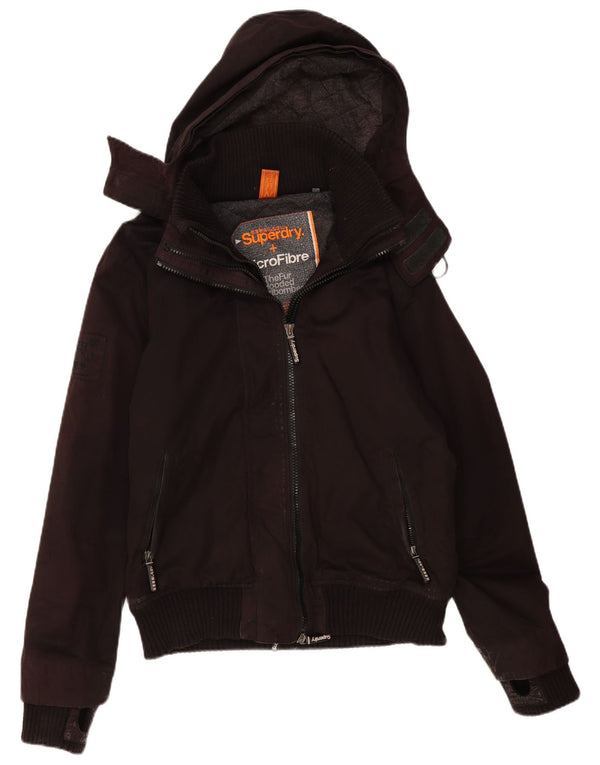 Superdry Chaqueta bomber con capucha The Windbomber para hombre, talla 40, color marrón