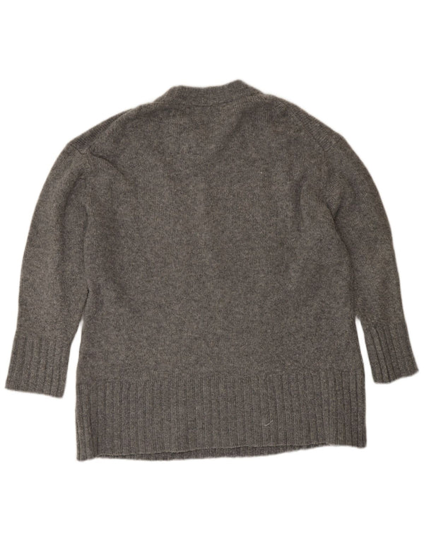 Zara Suéter De Cuello Redondo De Gran Tamaño para Mujer UK 44 Acrílico Gris Medio