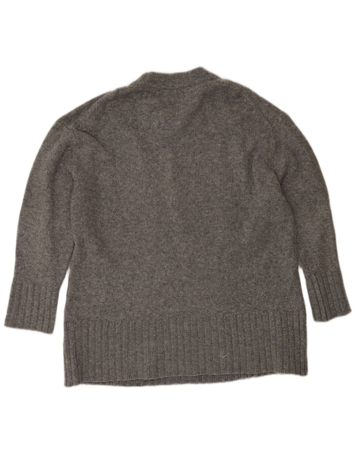 Zara Suéter De Cuello Redondo De Gran Tamaño para Mujer UK 44 Acrílico Gris Medio