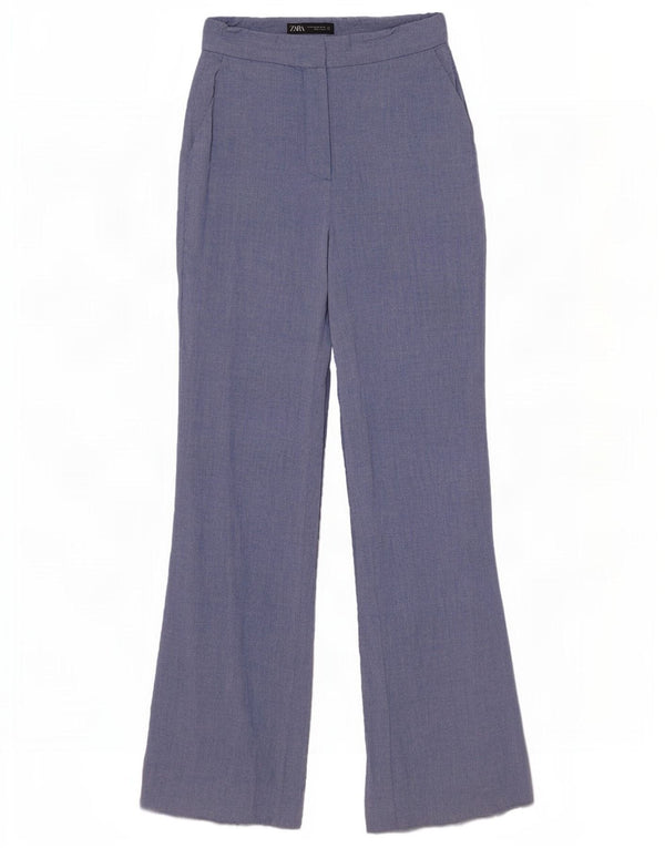 Zara Mujer Pantalón Chino Acampanado XS W24 L31 Azul