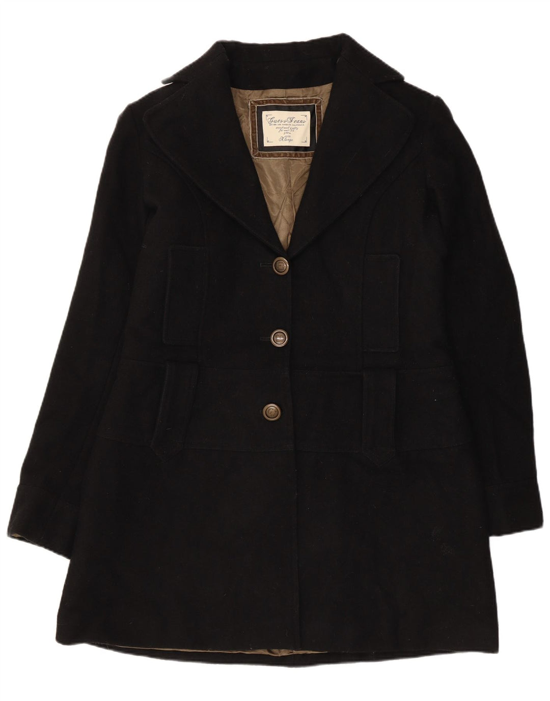 Guess Chaquetón para Mujer UK 40 XL Lana Negra