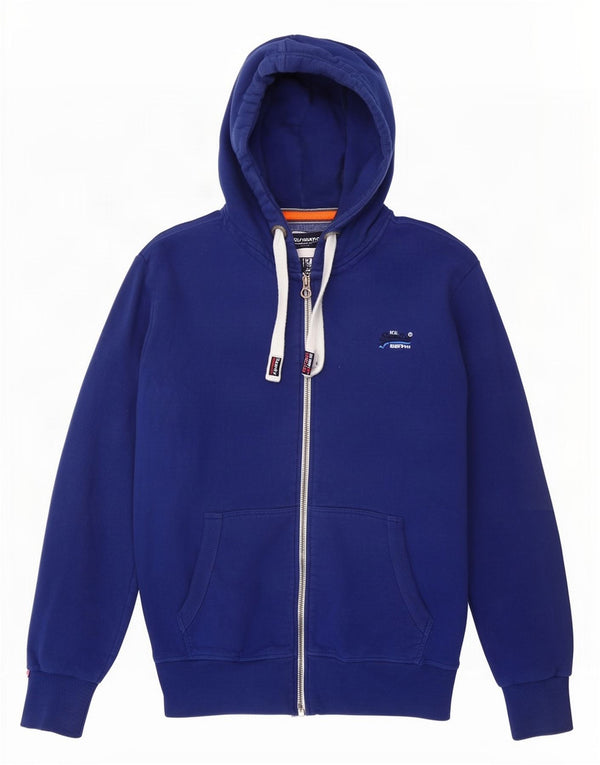 Superdry Sudadera con capucha y cremallera para hombre 2XL Algodón azul