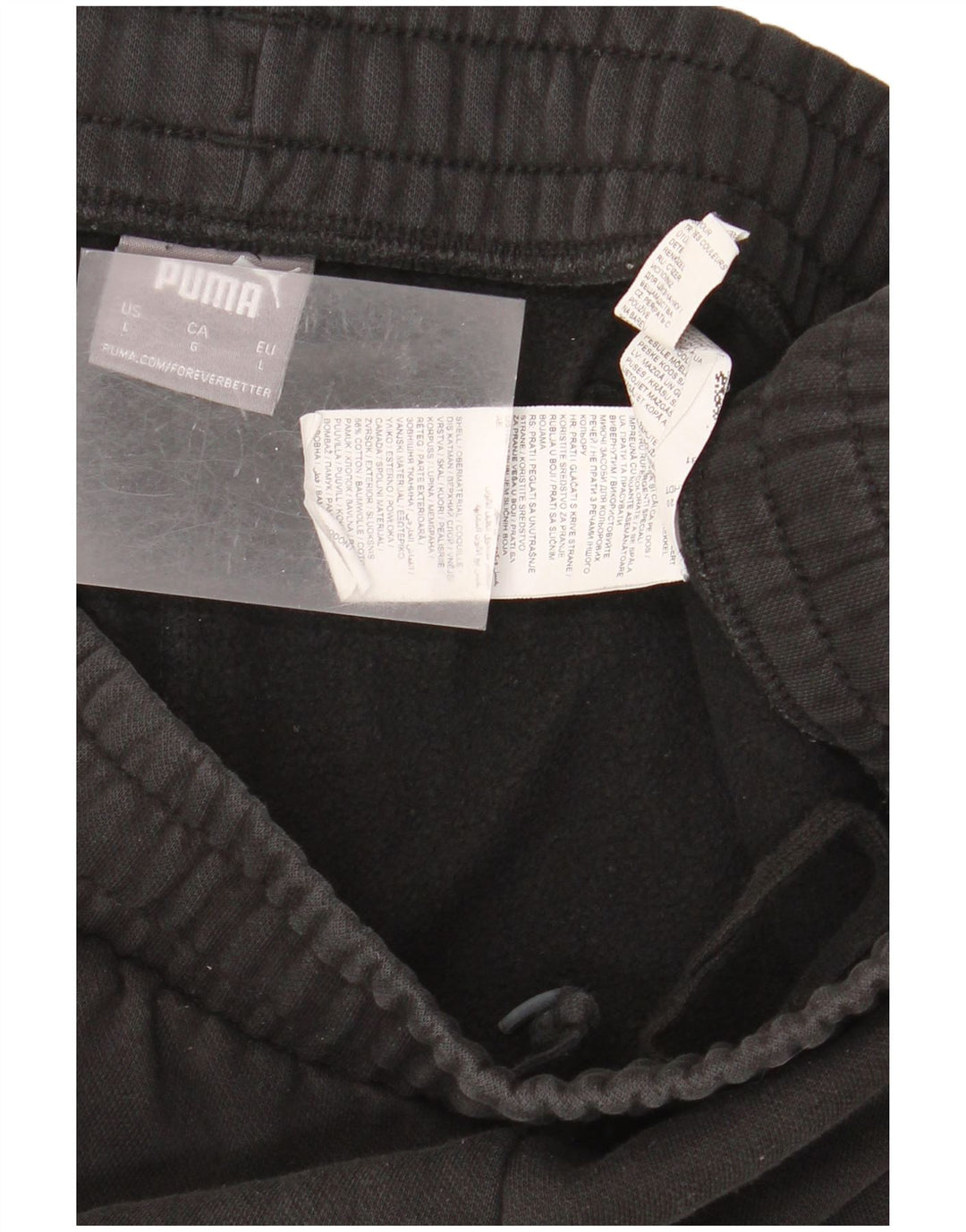 Puma - Pantalones cortos deportivos para hombre, talla grande, algodón negro