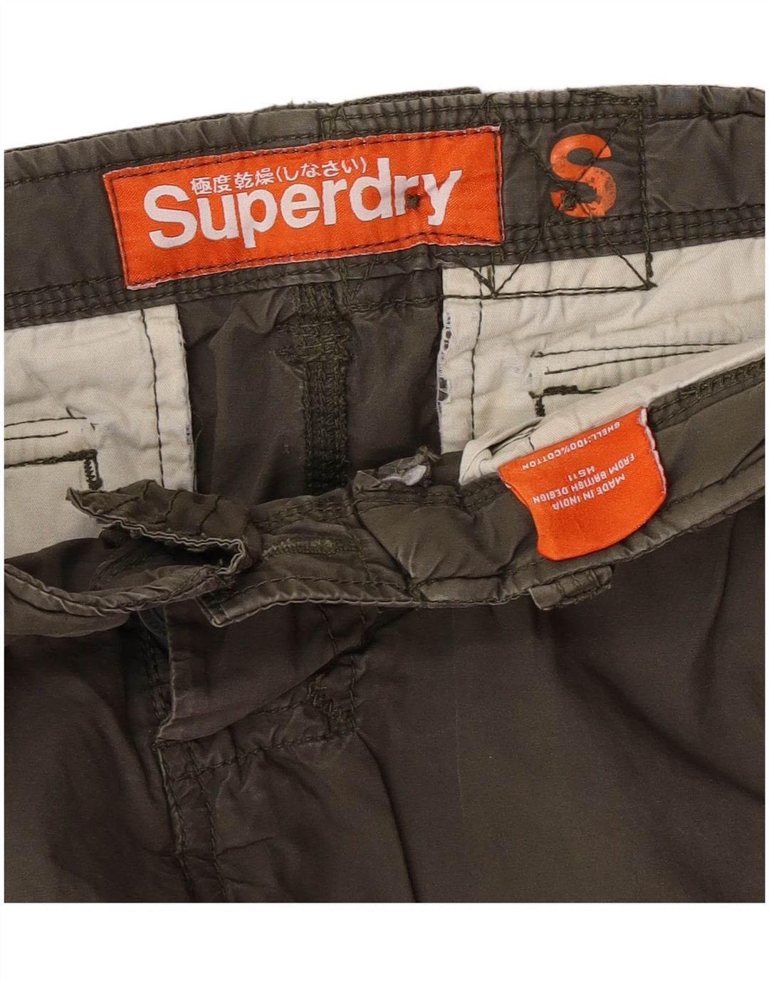 Superdry Shorts Cargo Para Hombre Pequeños W29 Algodón Caqui
