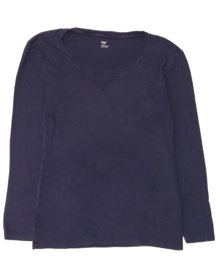Gap Mujer Top Manga Larga UK 44 Grande Azul Marino Algodón