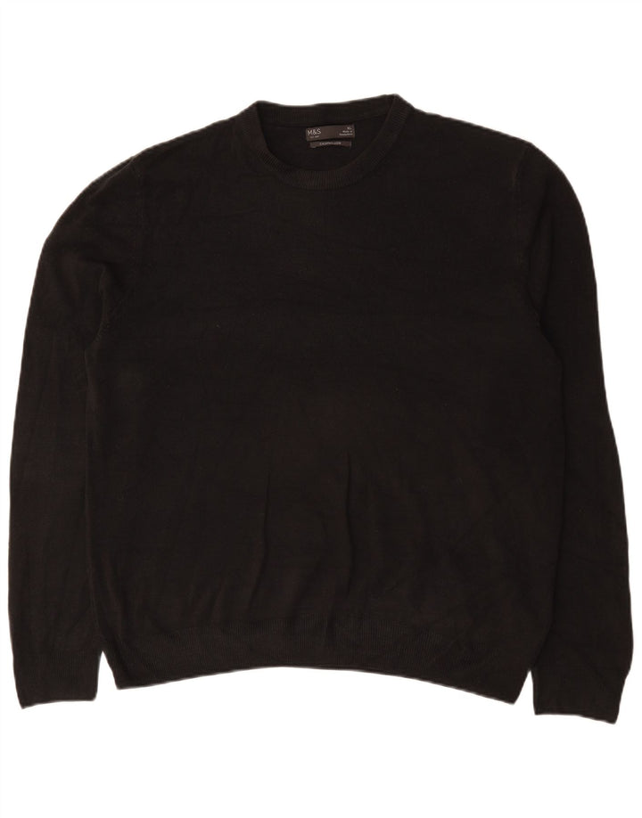 Marks & Spencer Jersey de Cuello Redondo para Hombre XL Acrílico Negro