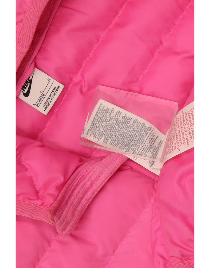 Nike Chaqueta acolchada con capucha para niños 12-13 años Grande Poliéster rosa