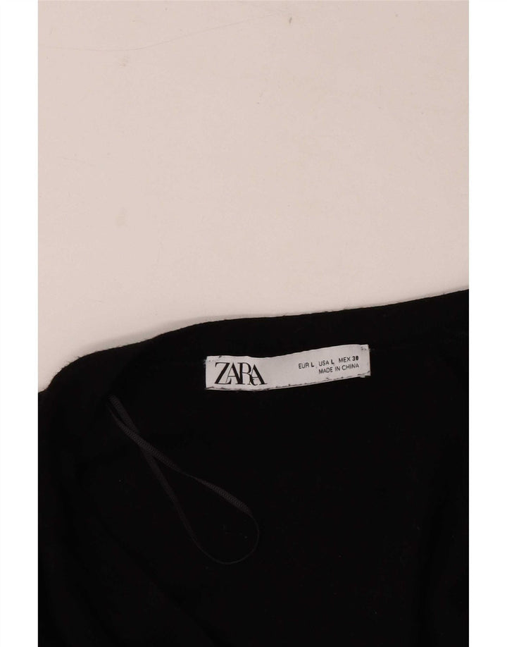 Zara Mujer Cárdigan Suéter UK 44 Grande Negro