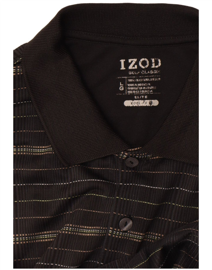 Izod Polo Hombre Grande Poliéster Rayas Negras