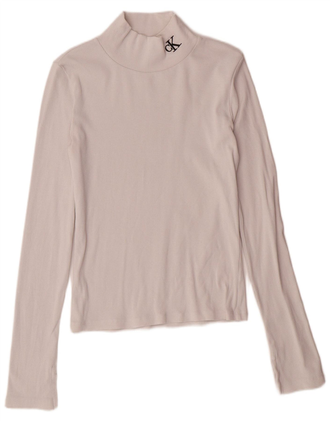 CALVIN KLEIN JEANS Top corto para mujer de manga larga UK 12 Medium White