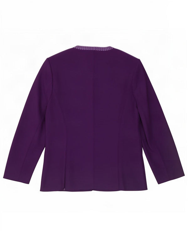 Jacques Vert Chaqueta tipo blazer de 3 botones para mujer UK 46 Poliéster morado grande