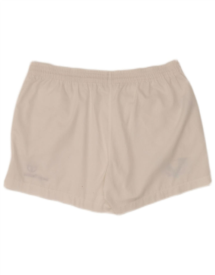 Sergio Tacchini Pantalones cortos deportivos con gráficos para hombre IT 52 Poliéster blanco grande