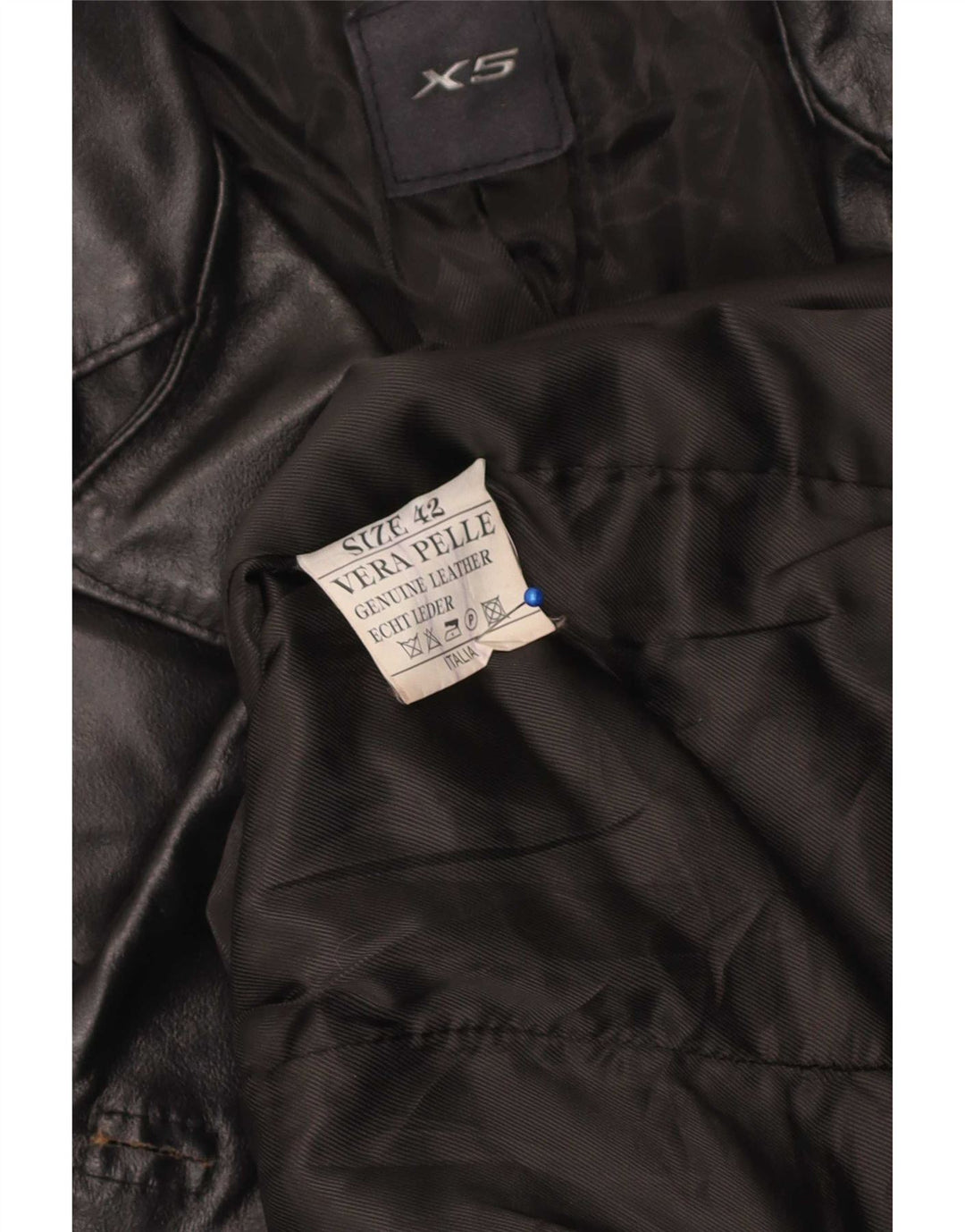 Abrigo de cuero vintage para mujer IT 42 Cuero negro medio