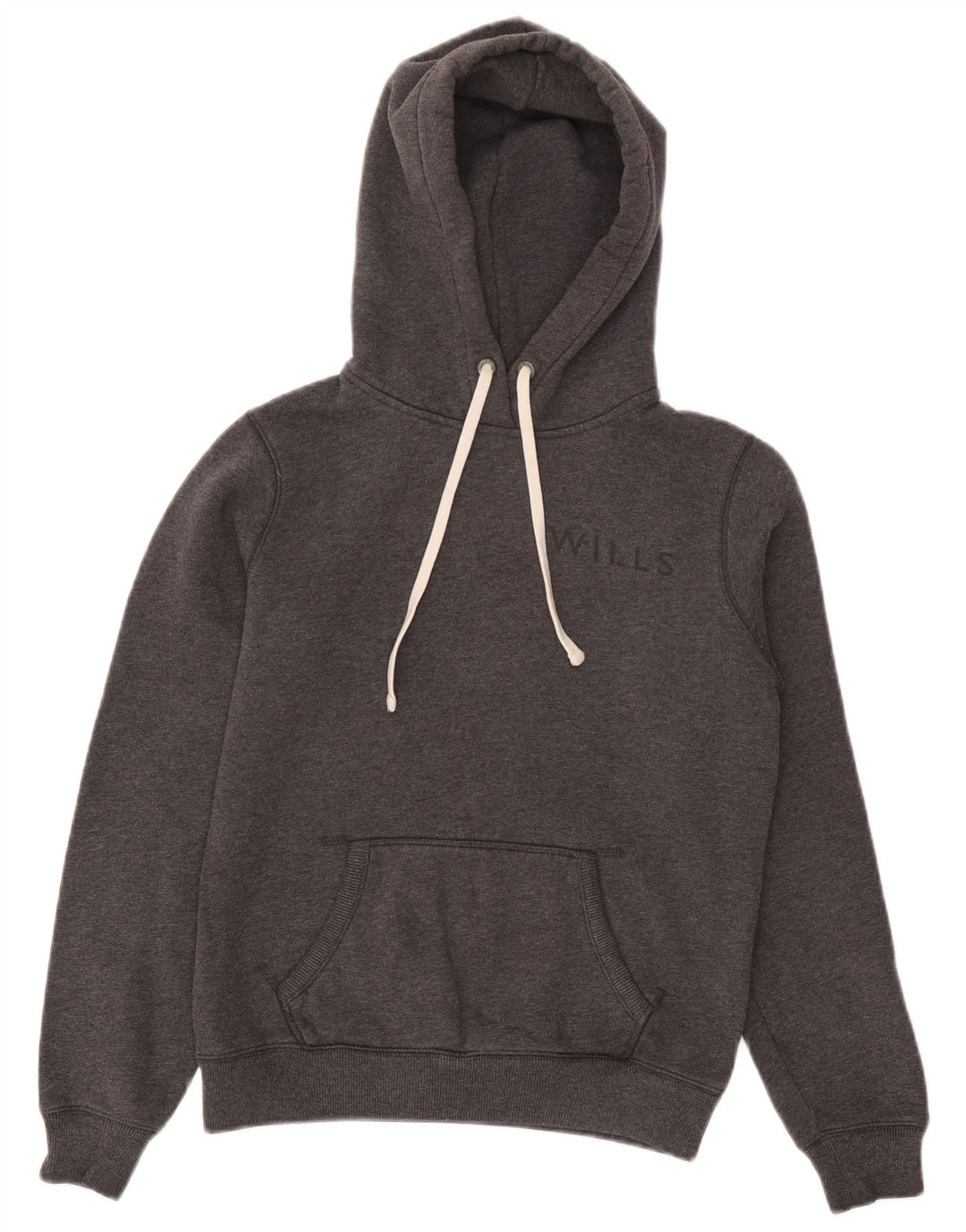 JACK WILLS Jersey con capucha gráfico para mujer UK 40 Gris medio