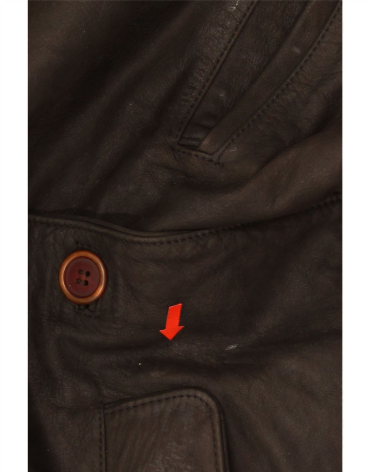 VINTAGE Chaqueta de cuero para mujer EU 44 XL Cuero marrón