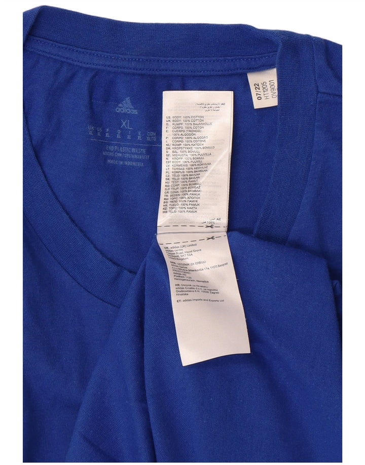 ADIDAS Camiseta gráfica para hombre Top XL Algodón azul