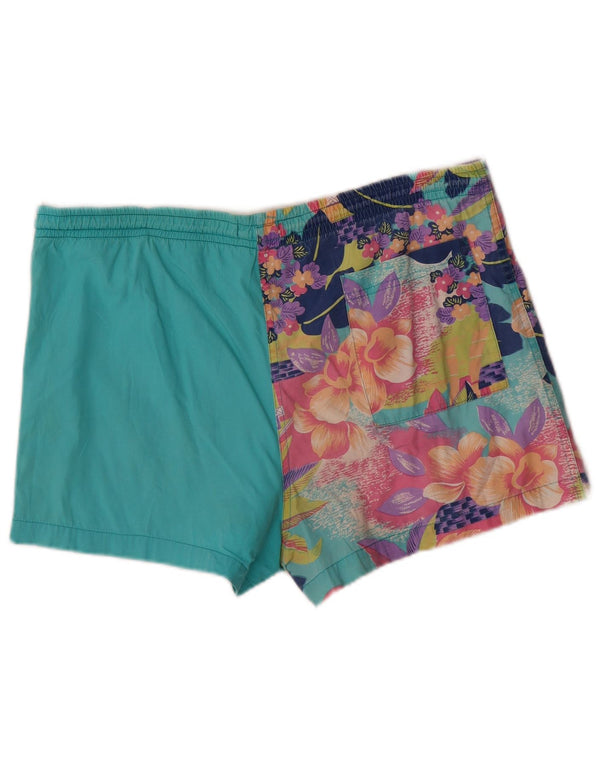 Benetton Mens Swimming Shorts Medium Turquoise Floral