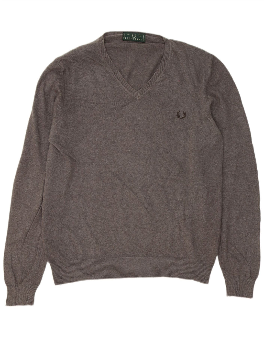 Fred Perry Jersey Con Cuello En V Para Hombre XL Lana Gris