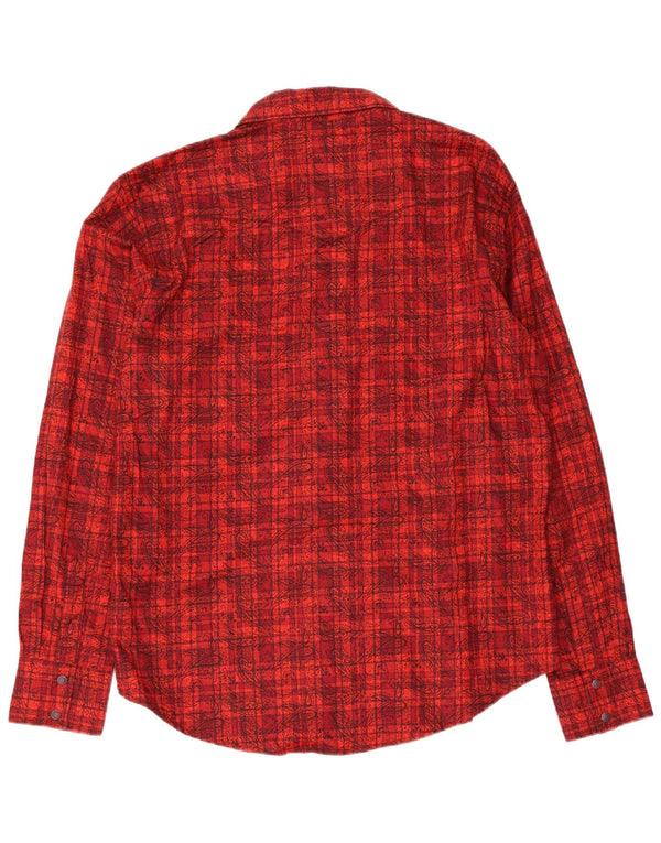 Wrangler Camisa De Franela Hombre XL Algodón Paisley Rojo