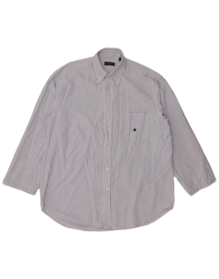 BROOKSFIELD Camisa para hombre Talla 41 Algodón a rayas azul medio