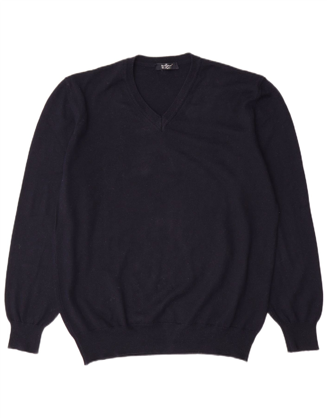 SIR RAPHAEL Suéter con cuello en V para hombre 2XL Azul marino Acrílico