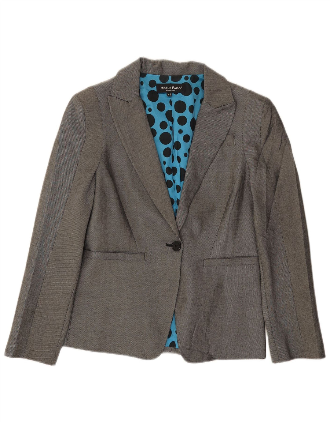 Adele Fado Chaqueta Blazer De 1 Botón Para Mujer IT 44 Lana Gris Medio