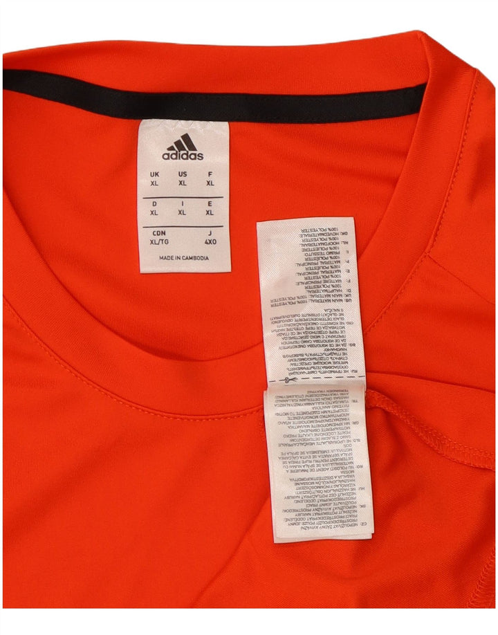 Adidas Hombre Climalite Chándal Top XL Naranja Colorblock Poliéster