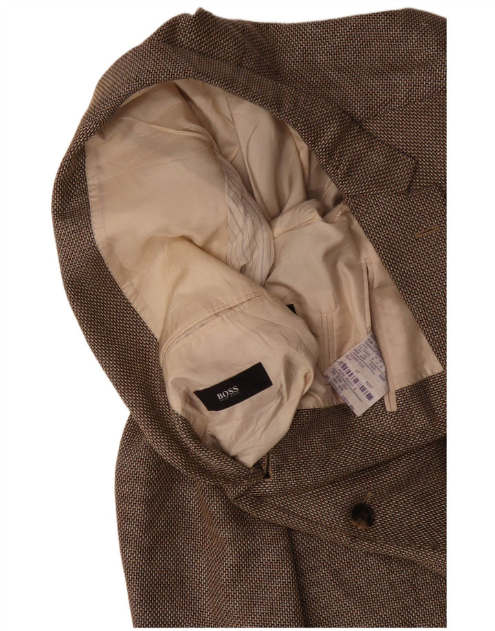 HUGO BOSS Chaqueta tipo blazer de 2 botones para hombre UK 38 Seda marrón medio