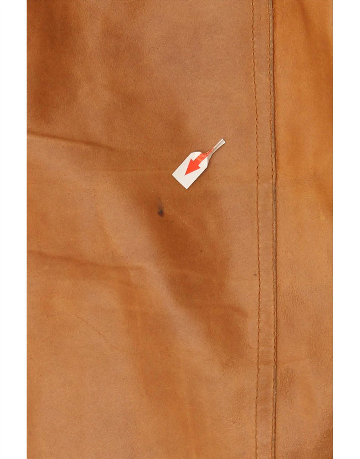Chaqueta de cuero vintage para hombre IT 40 Marrón grande
