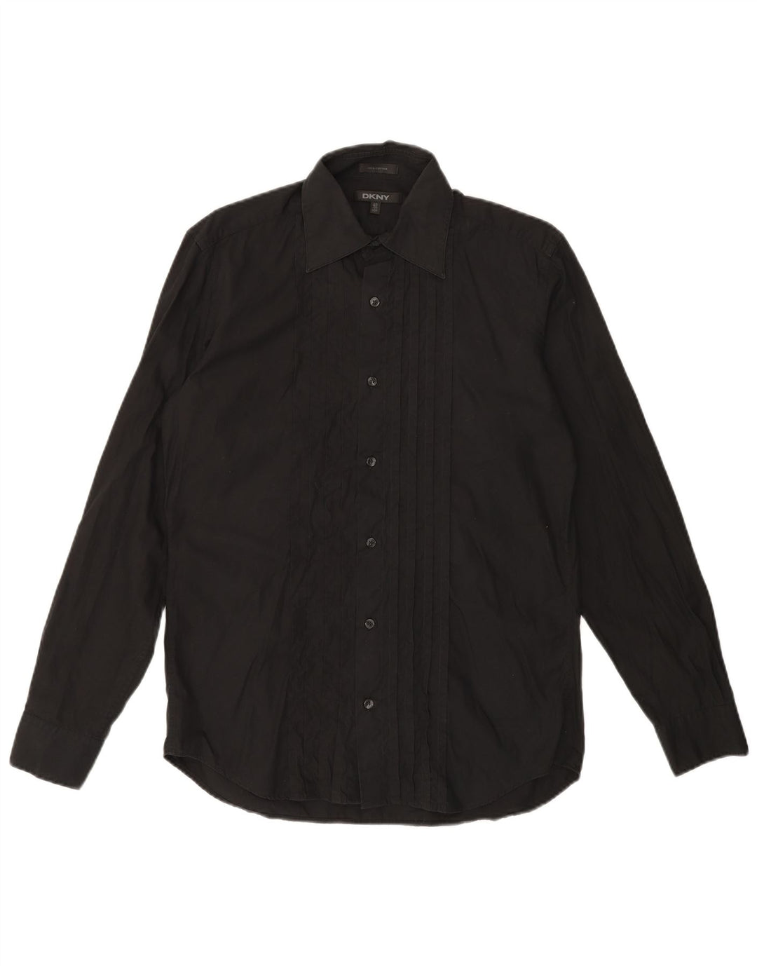 DKNY Mens Shirt Size 40 15 Medium Black Cotton