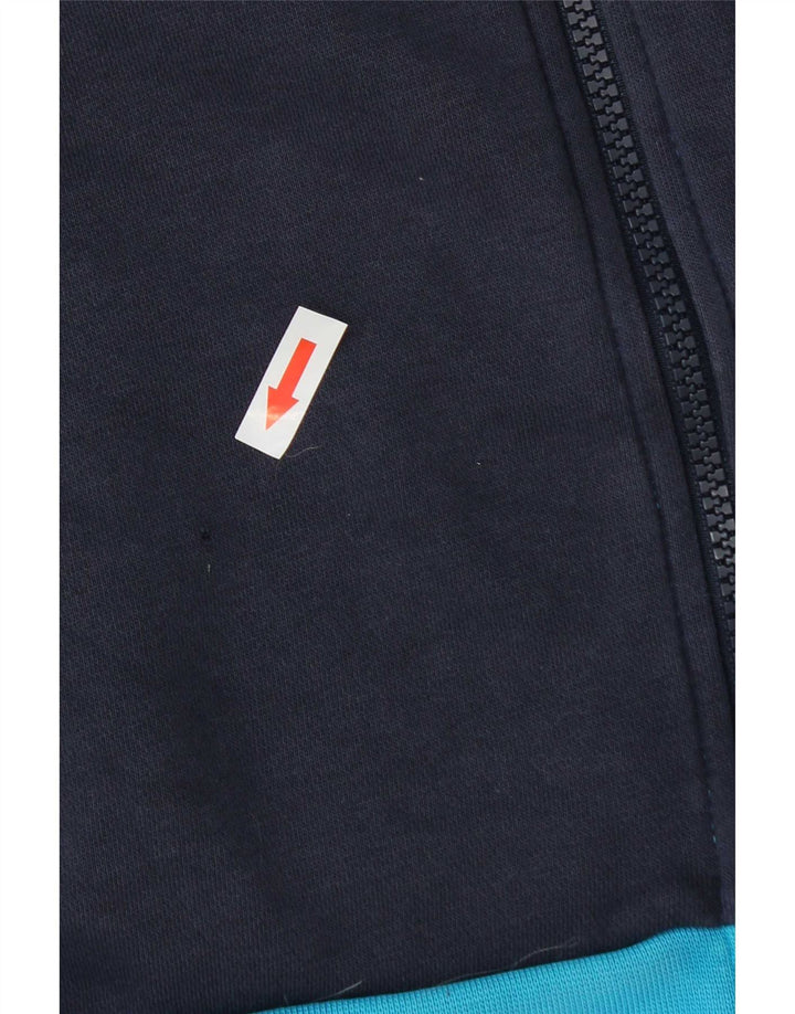 Nike - Sudadera con capucha y cremallera para hombre, algodón azul medio con bloques de color