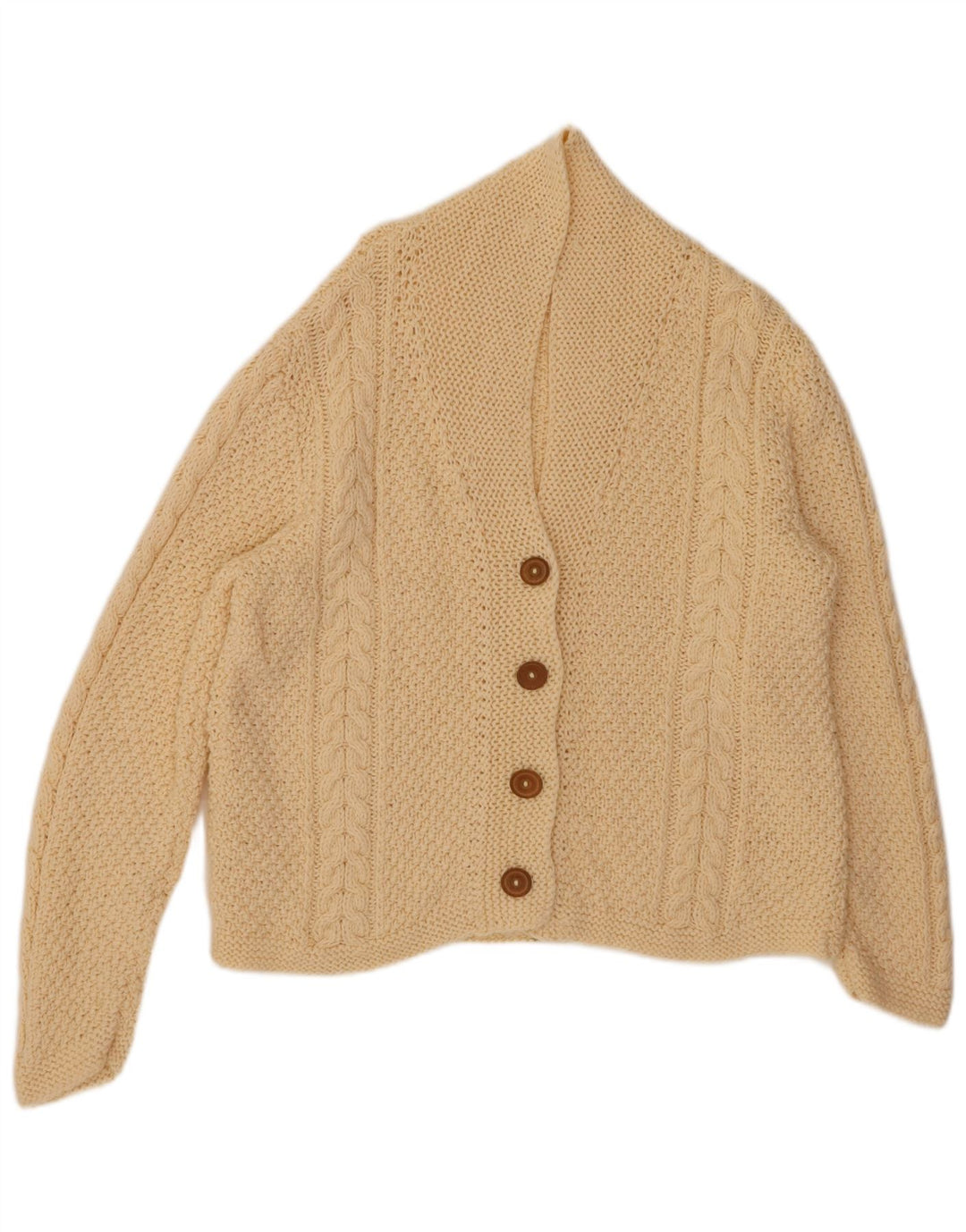 VINTAGE Mujer Cardigan Suéter Reino Unido 16 Grande Beige