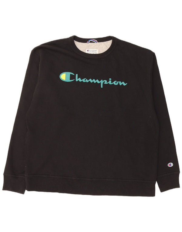 CHAMPION Sudadera gráfica para hombre Jumper XL Algodón negro