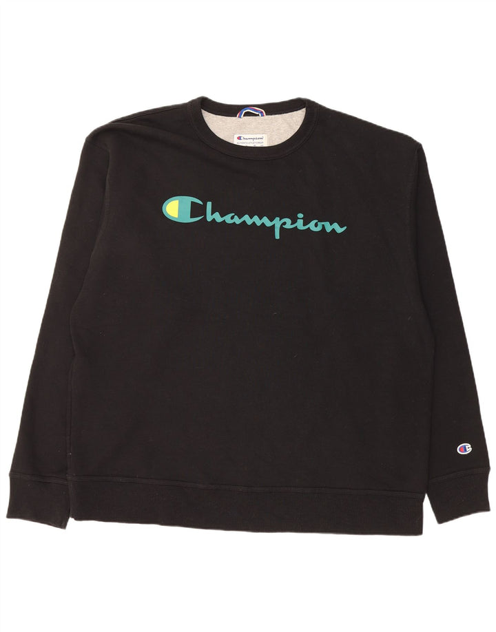 CHAMPION Sudadera gráfica para hombre Jumper XL Algodón negro