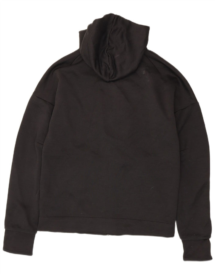 Adidas - Sudadera con capucha y cremallera para hombre, poliéster negro mediano