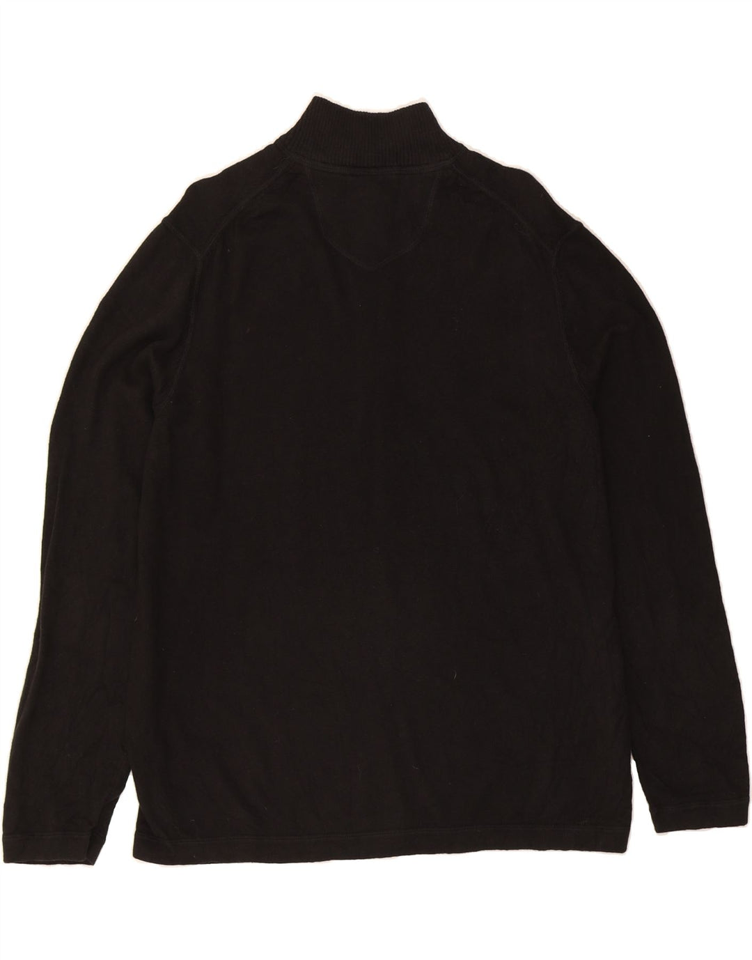 EDDIE BAUER Mens Zip Neck Jumper Sweater XL Black Cotton Vintage Eddie Bauer and Second-Hand Eddie Bauer from Messina Hembry 