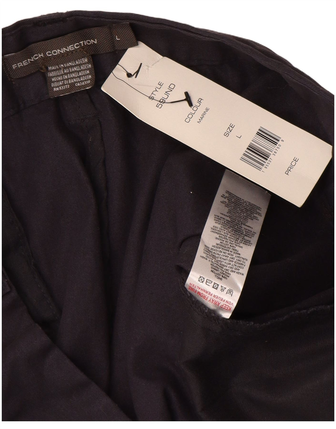 FRENCH CONNECTION Pantalones cortos chinos para hombre grande W34 algodón azul marino