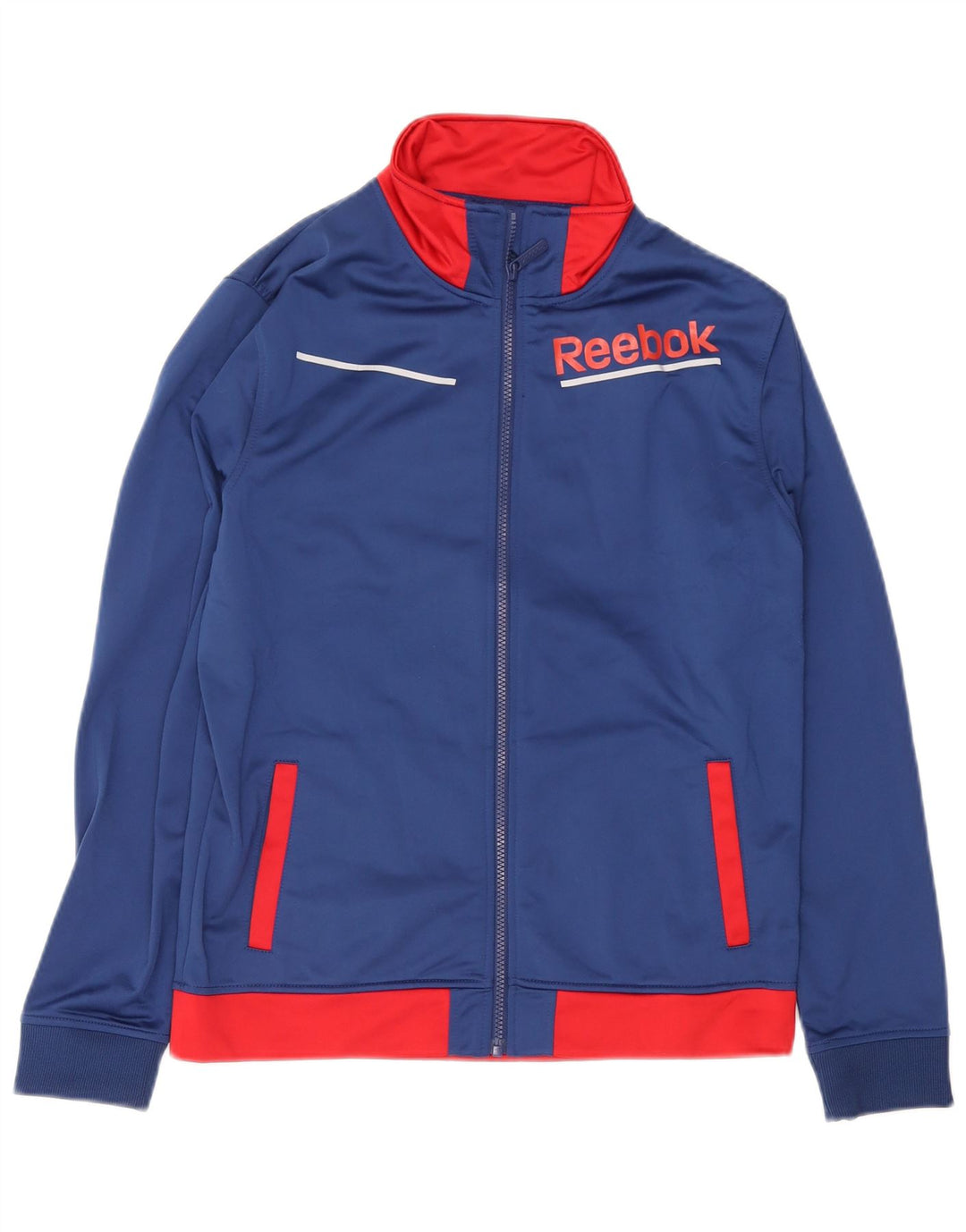 Reebok - Chaqueta de chándal gráfica para niños, 15-16 años, color azul marino