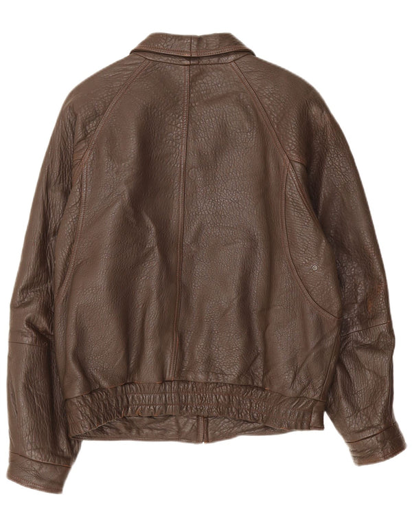 Chaqueta de cuero vintage para hombre IT 48 Marrón medio