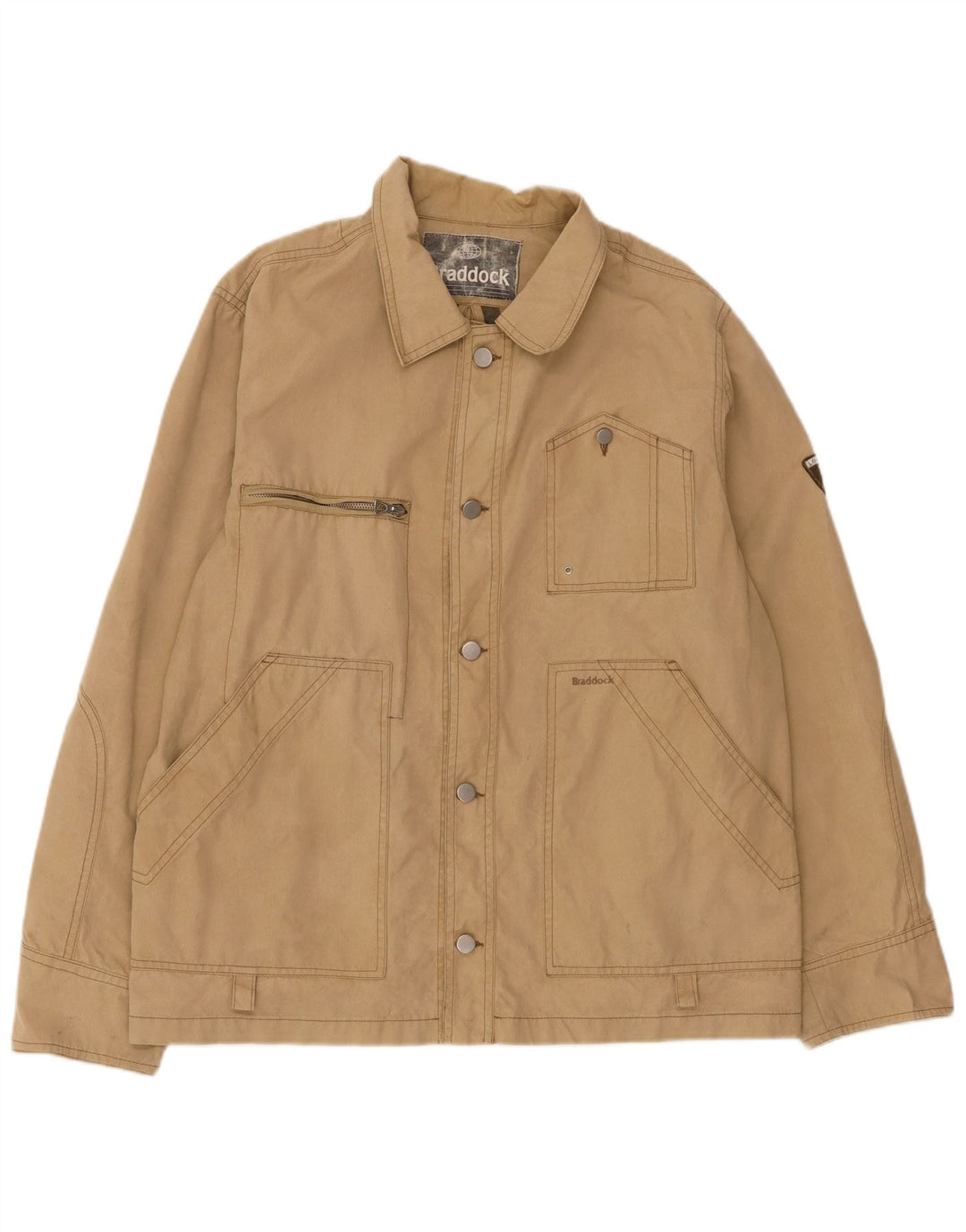 Braddock Chaqueta utilitaria para hombre Reino Unido 40 Grande Algodón beige